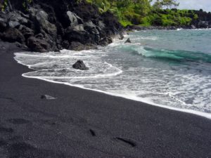 black sand beach maui