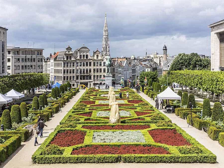 mont des arts gardens, brussels, belgium