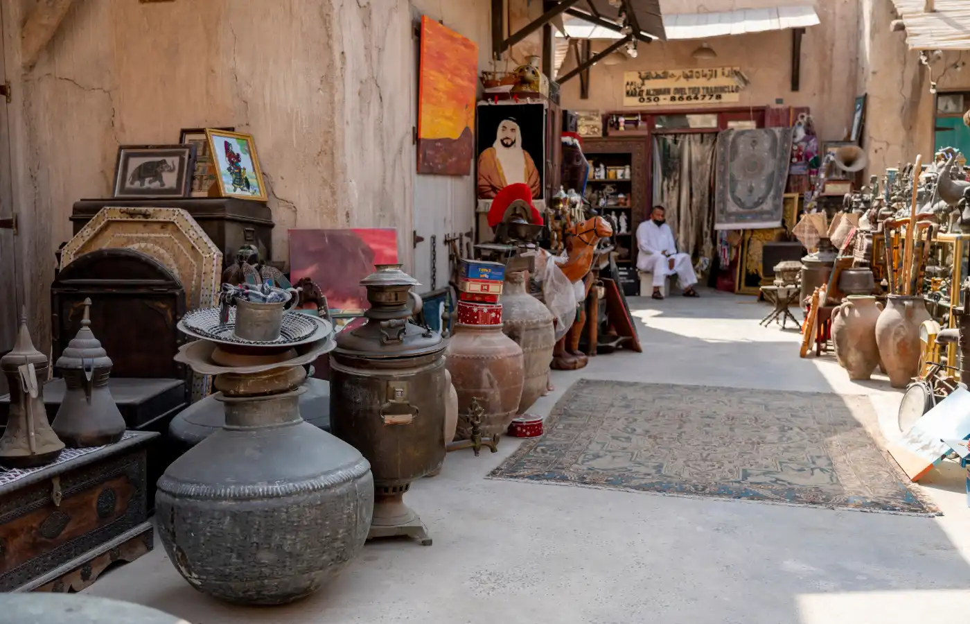 Market with antiques in old part of the city Dubai