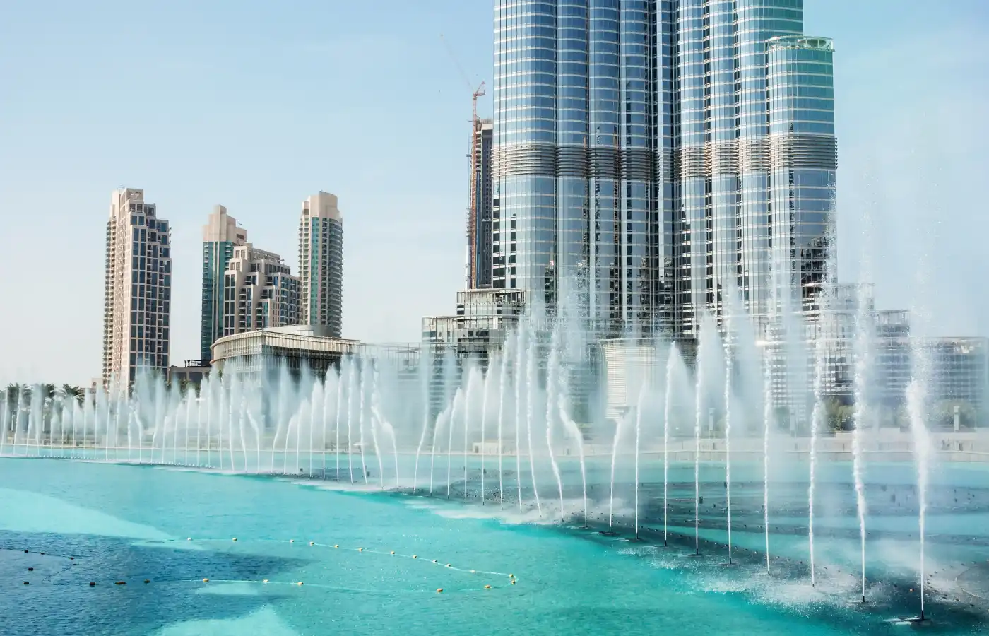 The Dancing fountains downtown in Dubai.