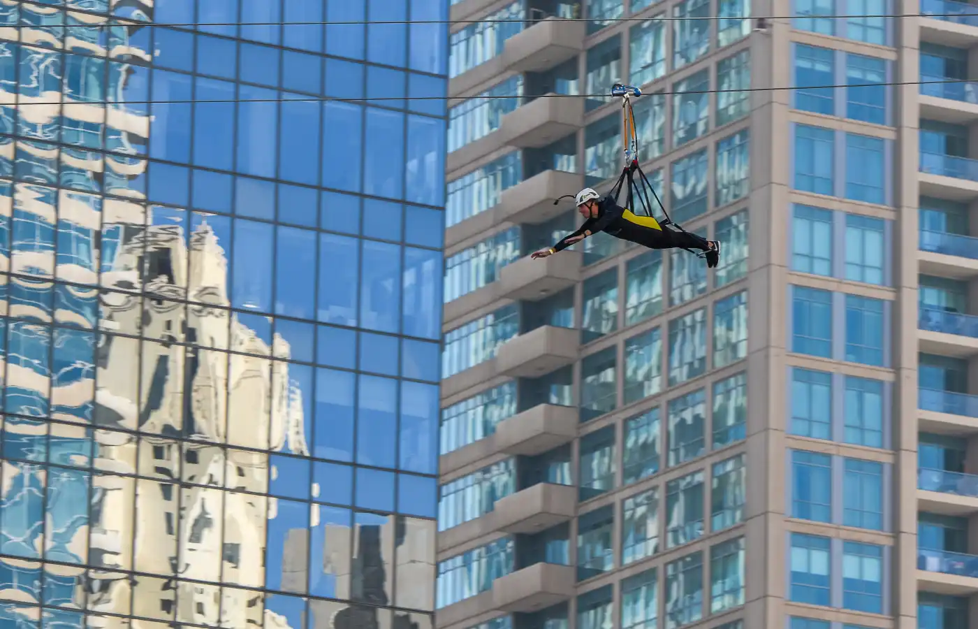XLine cable ride in Dubai Marina.