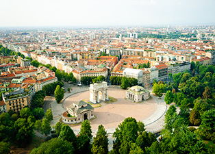 beautiful panoramic view of Milan.