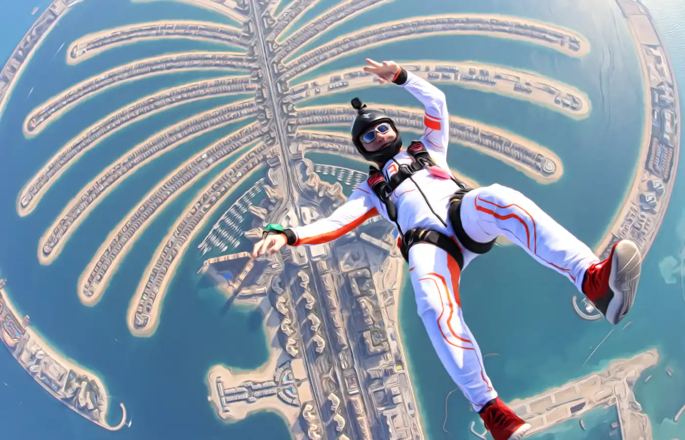 Man in sky doing skydive