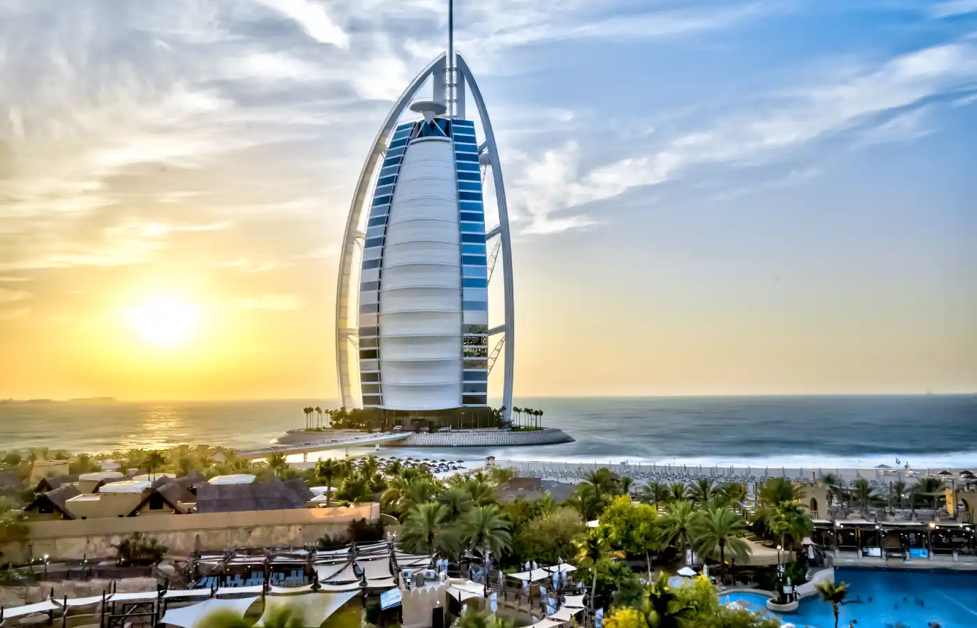 Scenic view of famous burj al arab, dubai