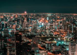 Bangkok city view at night.