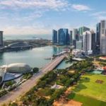 Aerial view of Singapore city at day