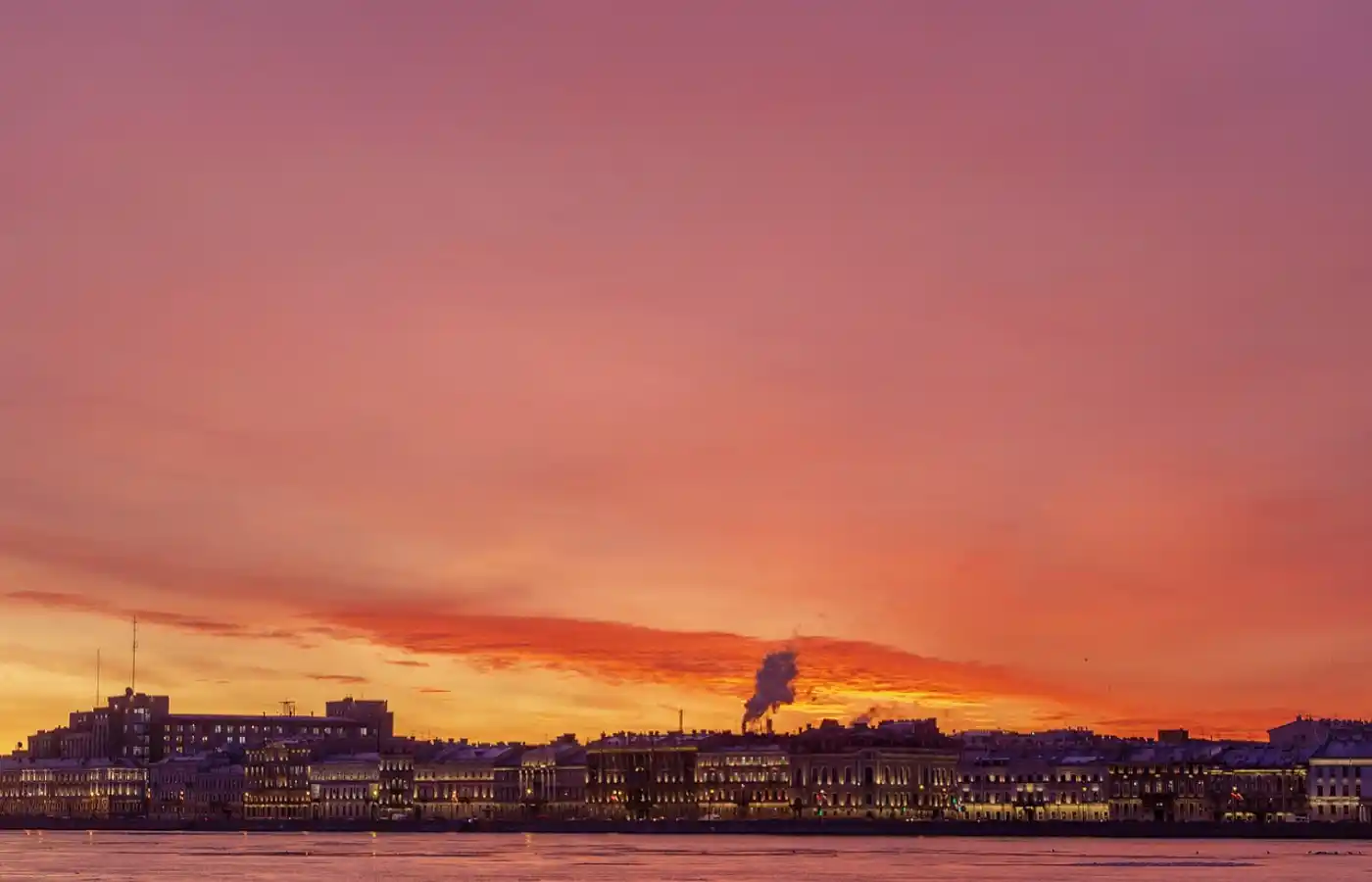 St. Petersburg city dawn Russia.