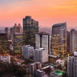 Top view of buildings in Thailand city.