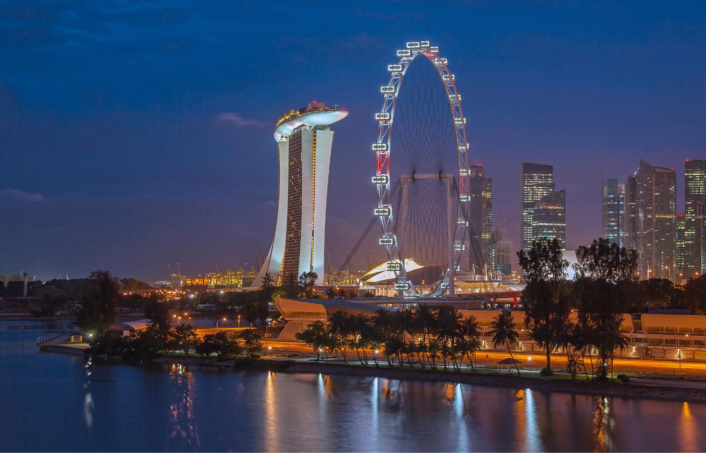Singapore city at night