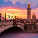 Alexandre III Bridge at amazing sunset - Paris, France