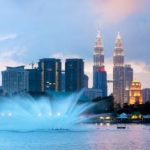 Views of Kuala Lumpur at Lake Titiwangsa, Malaysia.