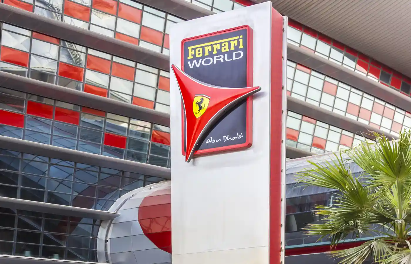 Ferrari World logo at Yas Island Abu Dhabi.