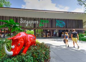 Visitors entering the Singapore Zoo.