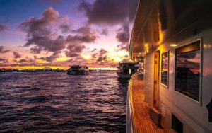 Sunset view from a cruise ship.