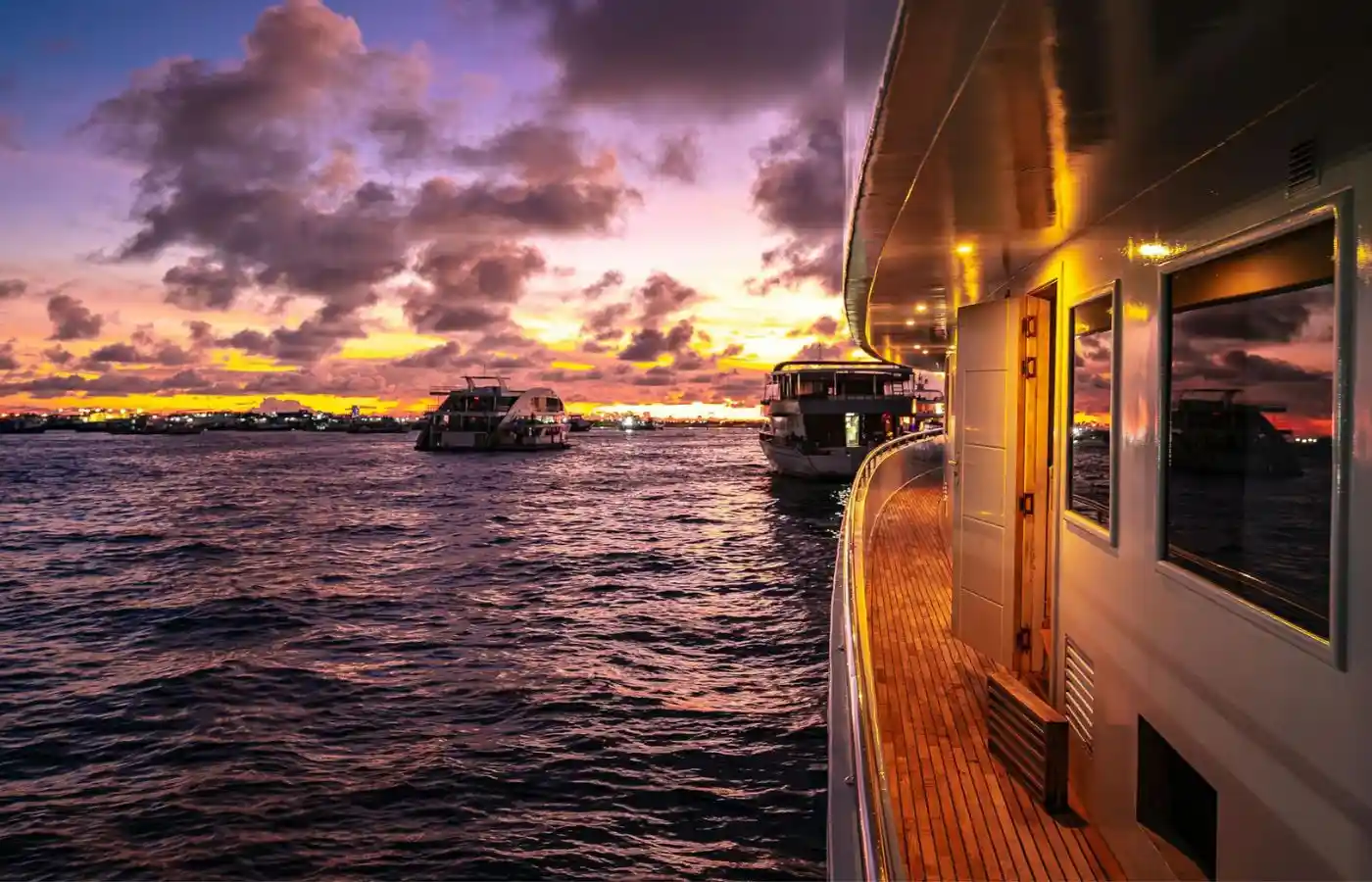 Sunset view from a cruise ship.