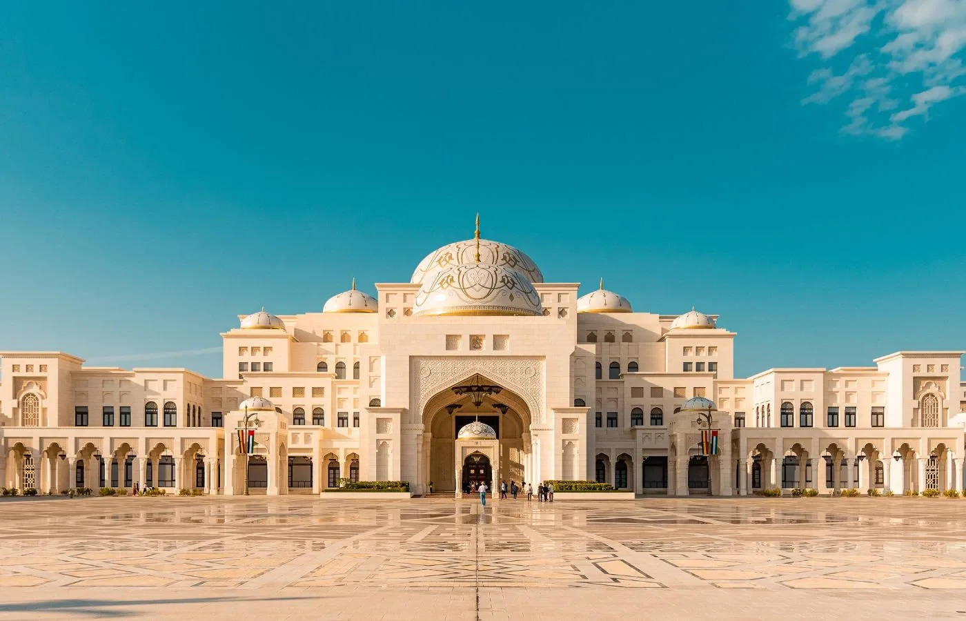 A view of the exterior facade of Qasr Al Watan Abu Dhabi UAE