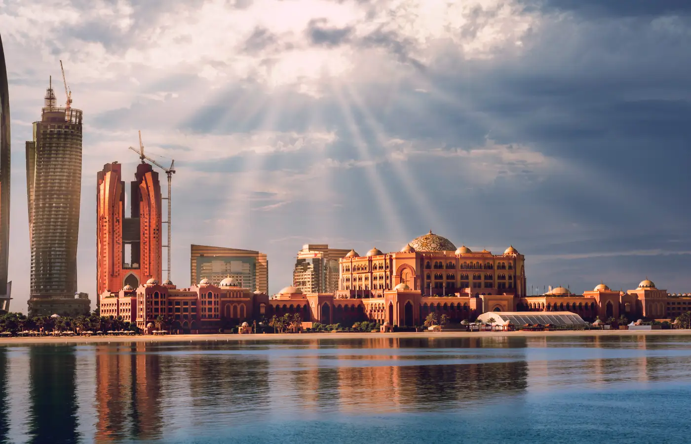 view of Emirates Palace, Abu Dhabi, UAE.
