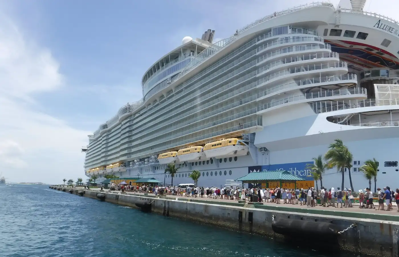 People at Royal Caribbean Cruise ship.