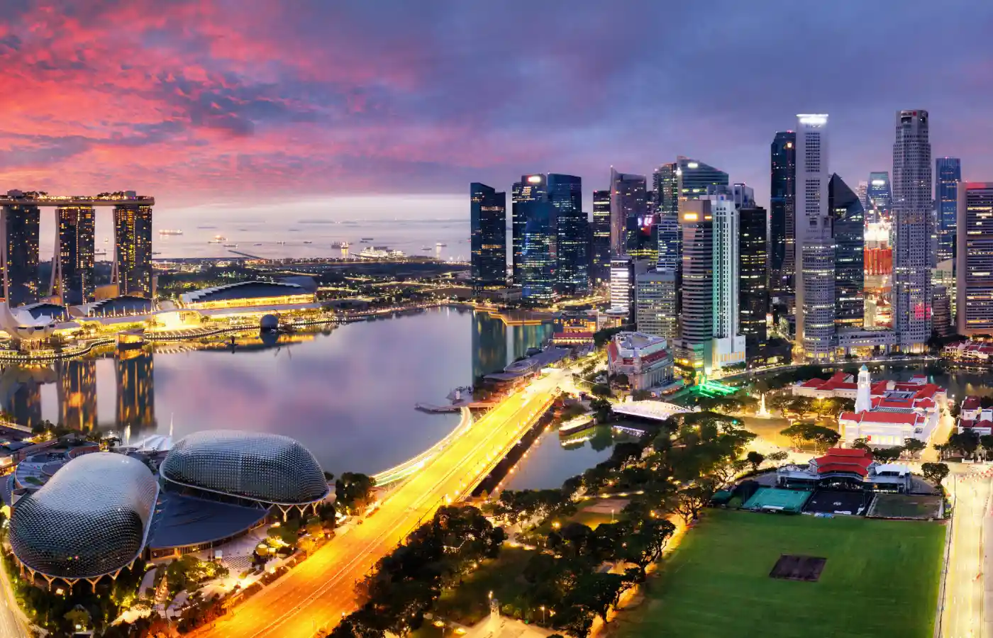Singapore city view panoranora at sunrise