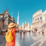 Global Village with crowds of tourist and visitors