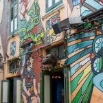 Colorful building in Haji Lane, Singapore.