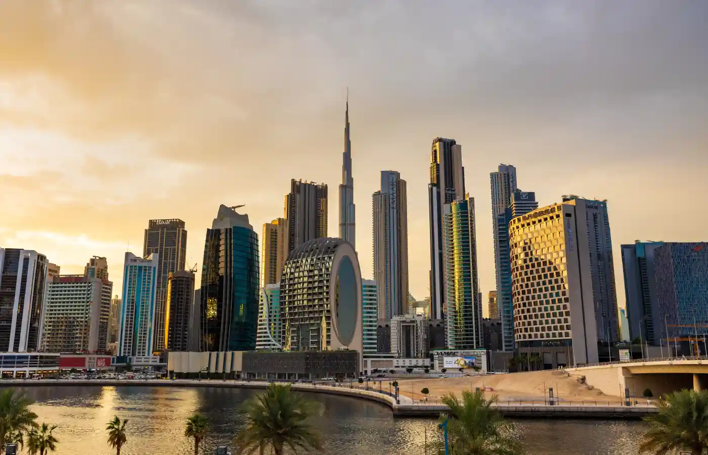 Dubai city in the evening