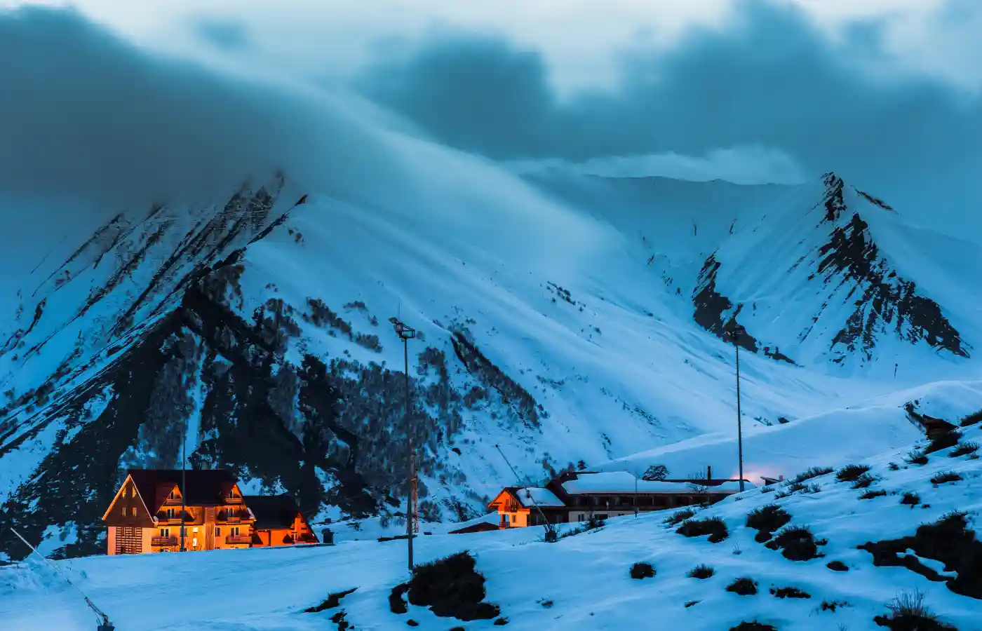 View from ski resort Gudauri in Georia