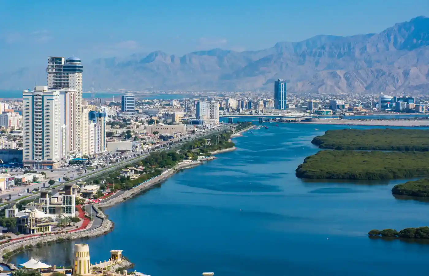 Aerial view of Ras al Khaimah, United Arab Emirates