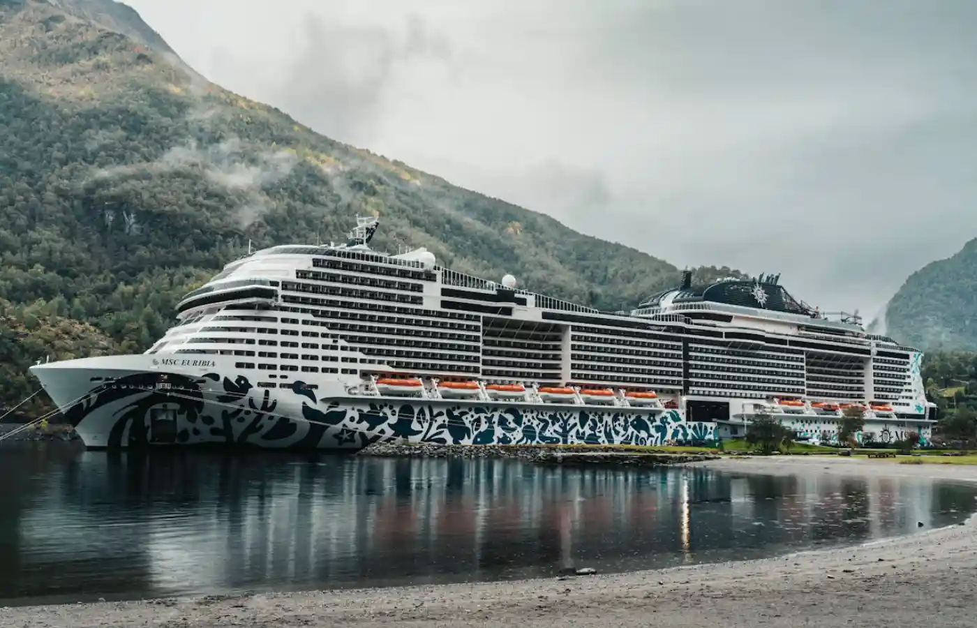 Majestic Cruise Ship in Norwegian Fjord