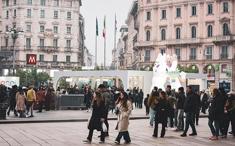 Vibrant Milan city life in winter, Italy