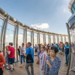 Tourists on Burj Khalifa tower.