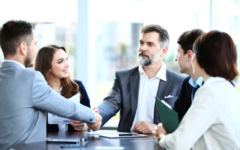 business man shaking hands