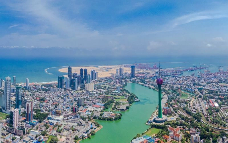 colombo aerial shot Sri Lanka