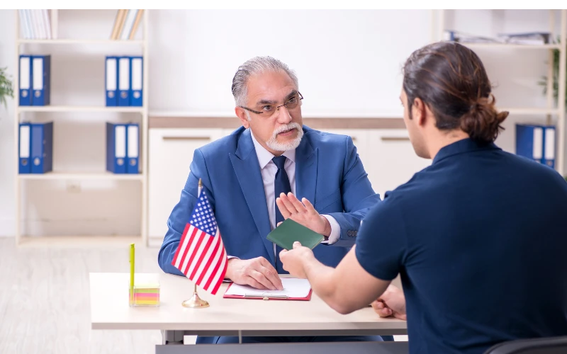 USA visa interview officer taking interview
