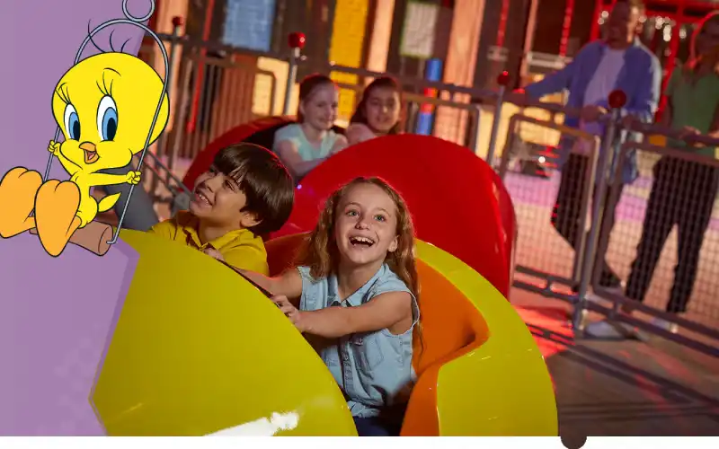 Tweety Wild Wockets ride at Warner Bros Abu Dhabi.