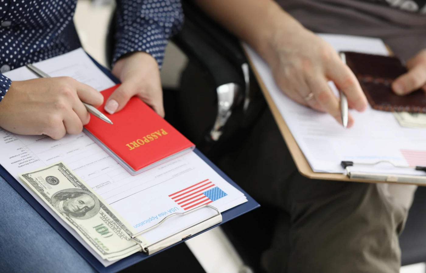 USA visa application form sample with passport