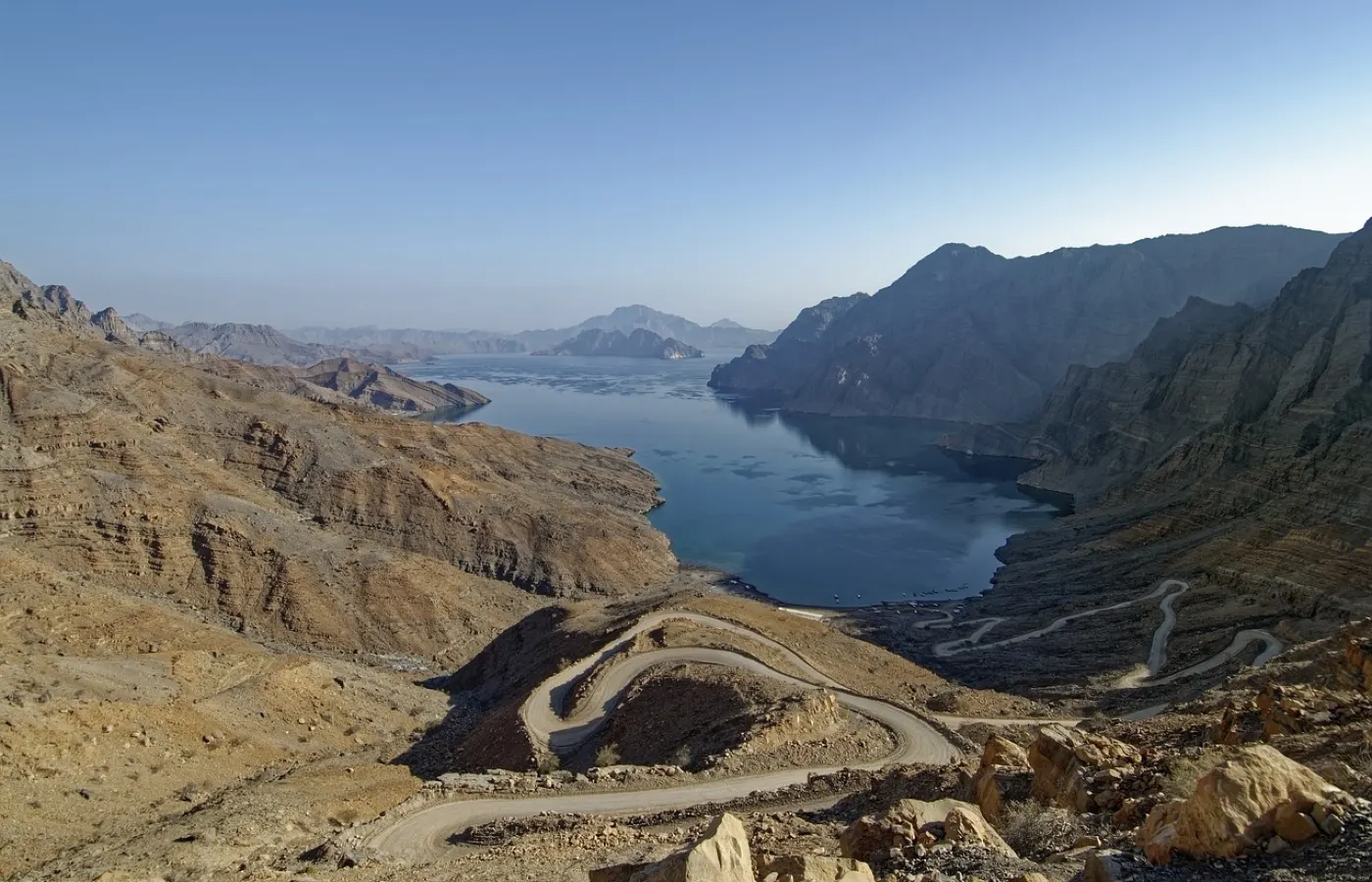 Ras Al khaimah terrain with mountains in the backdrop