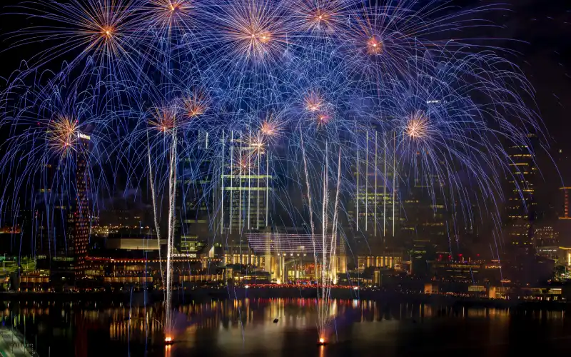 Fireworks at Al Maryah Island Abu Dhabi.