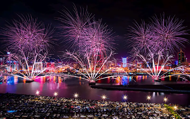 New year fireworks at Manama, Bahrain