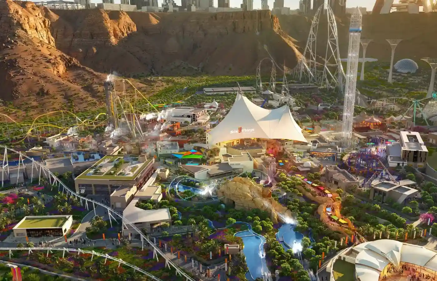 Six fFags Qiddiya City, Saudi Arabia Arial View