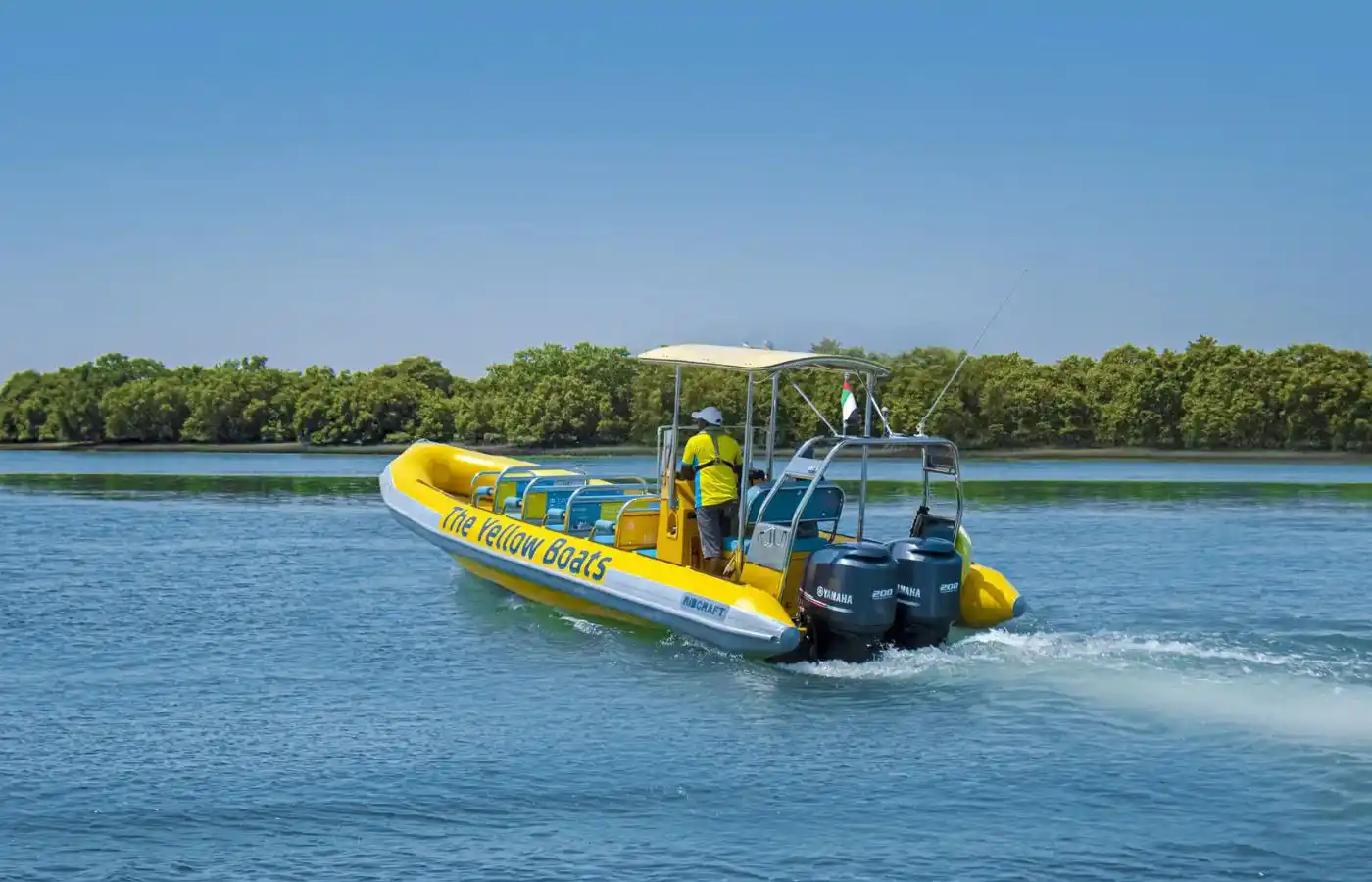 Yellow Boats ride offering thrilling water activities in Abu Dhabi