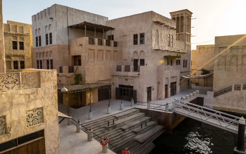 The architecture of Al Seek Heritage Hotel in Dubai