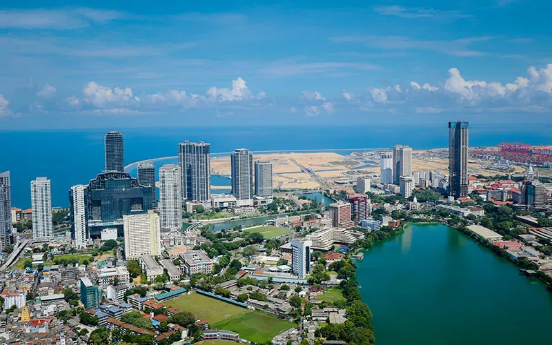 Aerial View of Colombo Skyline, Sri Lanka
