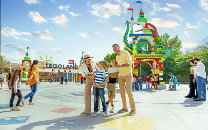Family enjoying at Legoland Dubai.